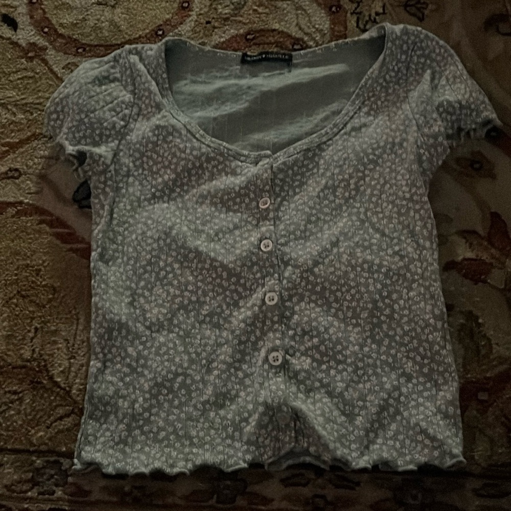 Green Floral brandy Melville top